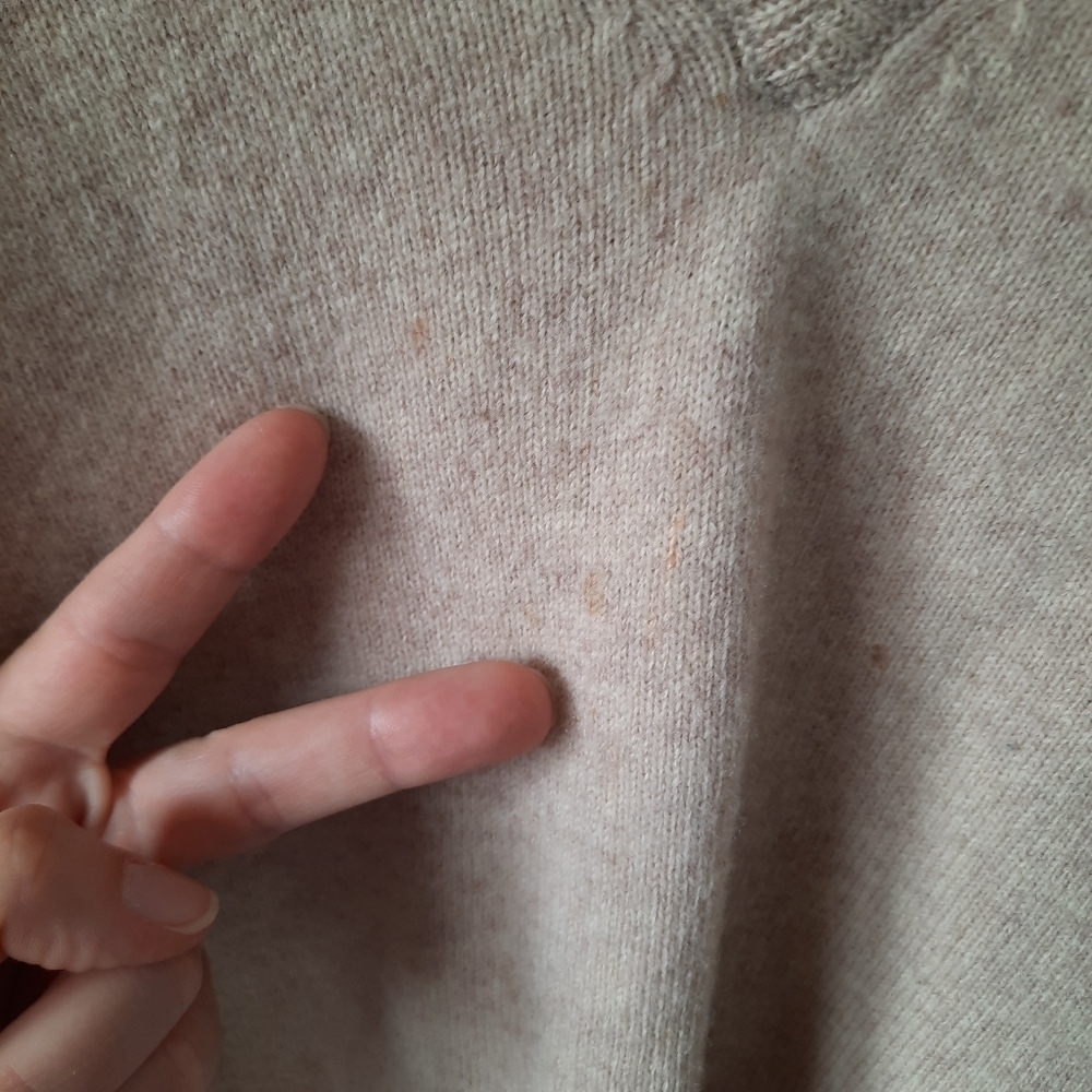 Vintage Hunt Club 100% Lambswool Light Tan V-neck Knit Grandpa Sweater Size XL - Picture 9 of 11